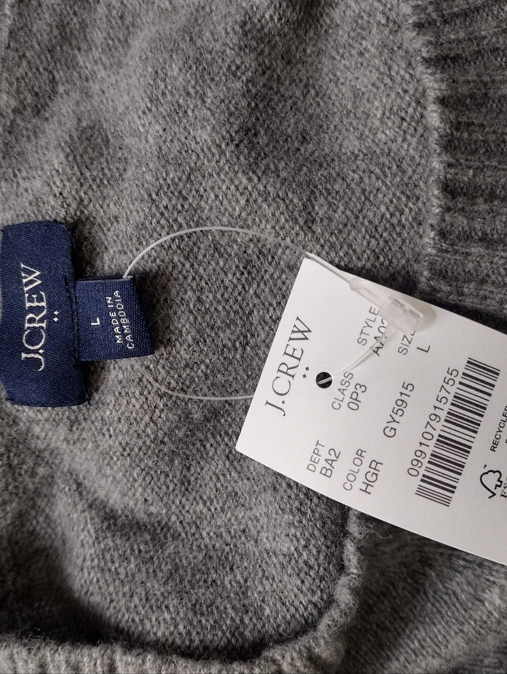 J.Crew Factory Crewneck Skweater in Supersoft Lambswool Blend Size L Style AA027